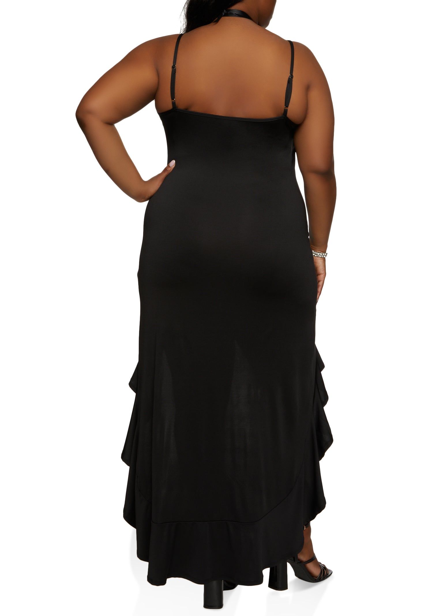 Plus Size Ruffled High Low Hem Dress sold by Rainbow product image thumbnail 3