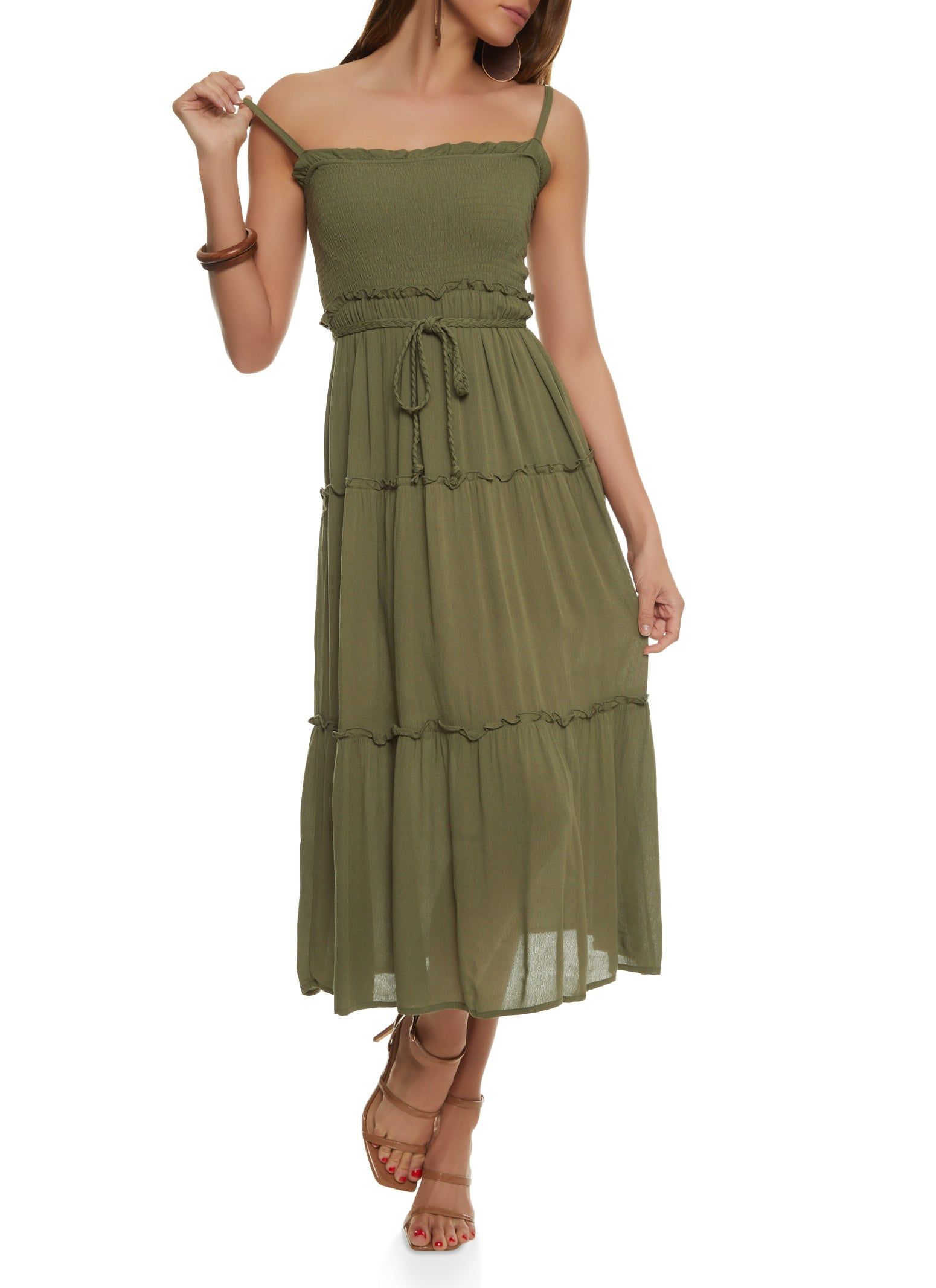 Tiered Braided Belt Cami Dress sold by Rainbow product image thumbnail 2
