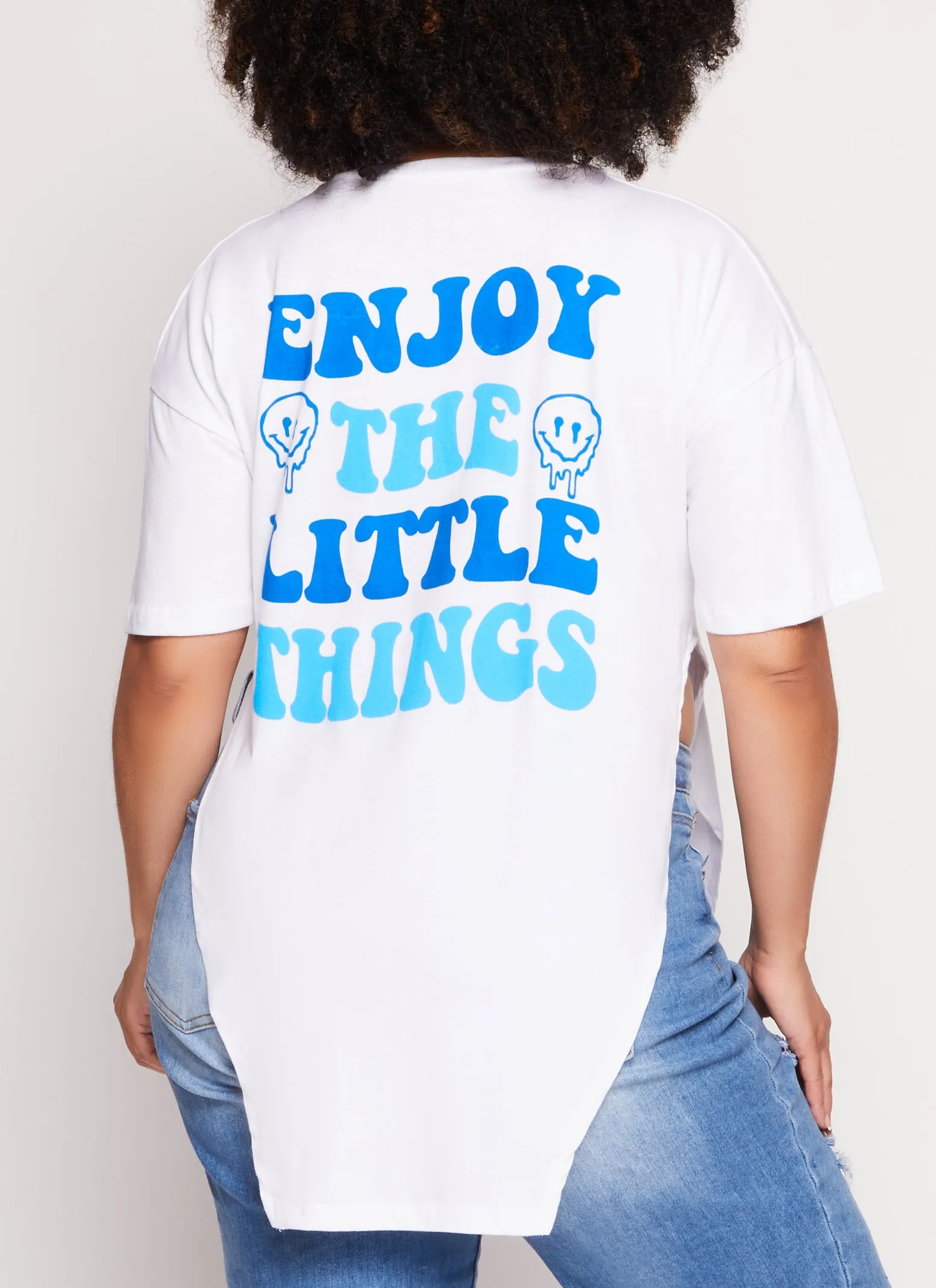 Plus Size Enjoy The Little Things Notch Neck Tee sold by Rainbow product image thumbnail 3