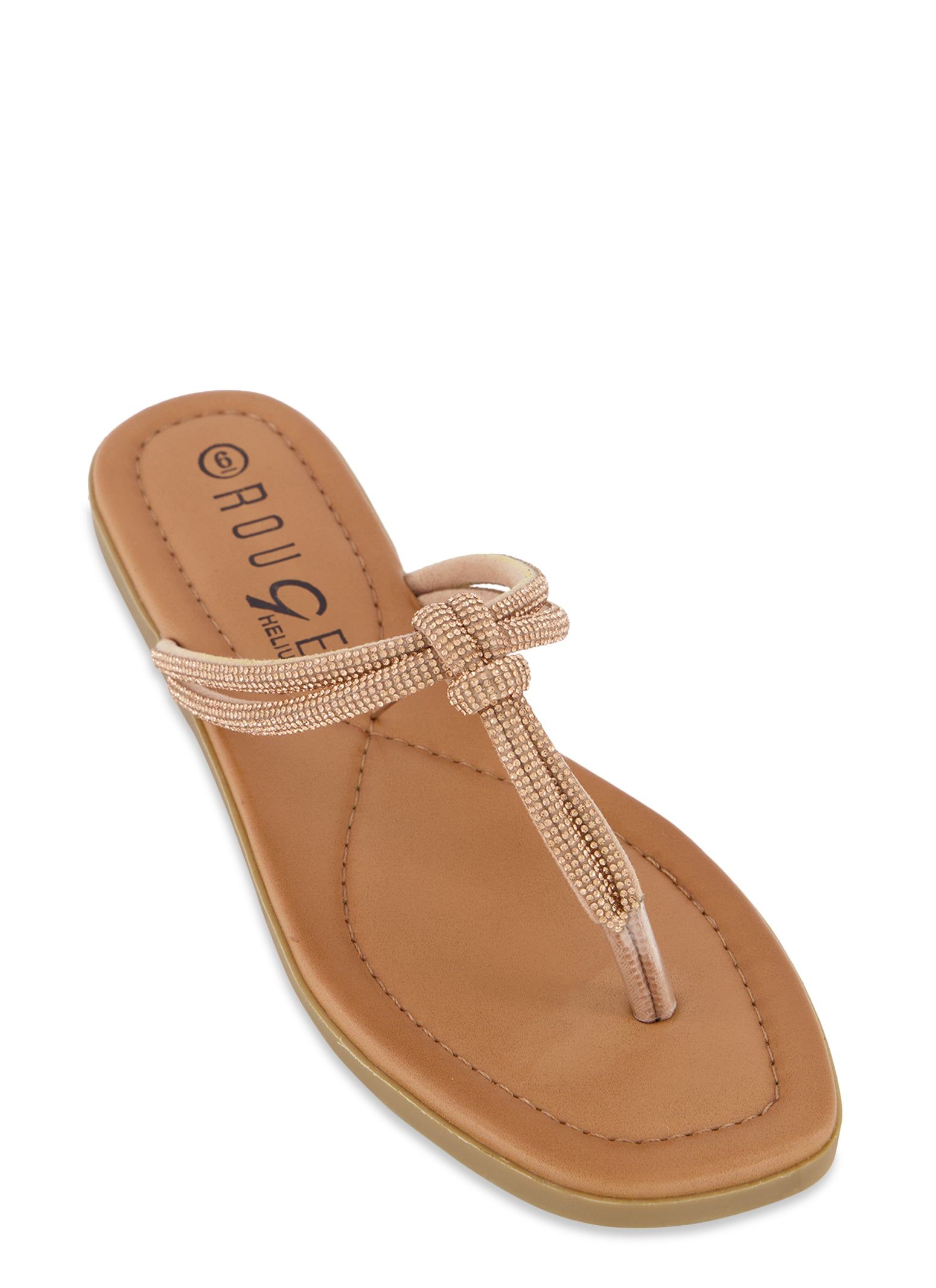 Rhinestone Knotted Thong Slide Sandals sold by Rainbow