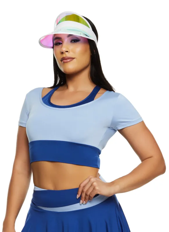 Color Block Active Crop Top sold by Rainbow