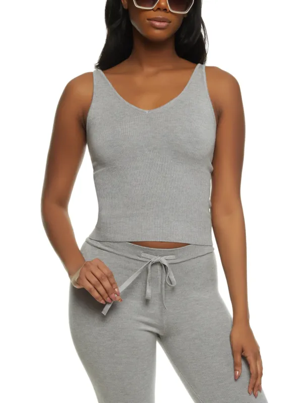 Rib Knit Scoop Neck Tank Top sold by Rainbow
