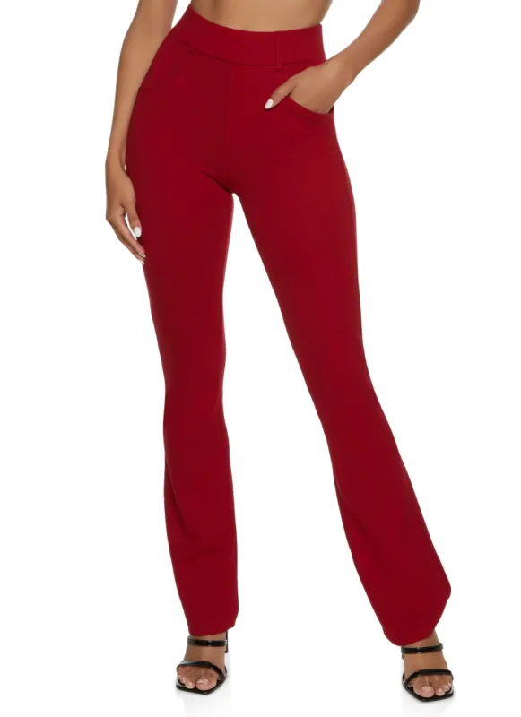 High Waist Ponte Boot Cut Pants sold by Rainbow