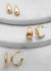 Metallic Drop and Hoop Earrings Trio sold by Rainbow