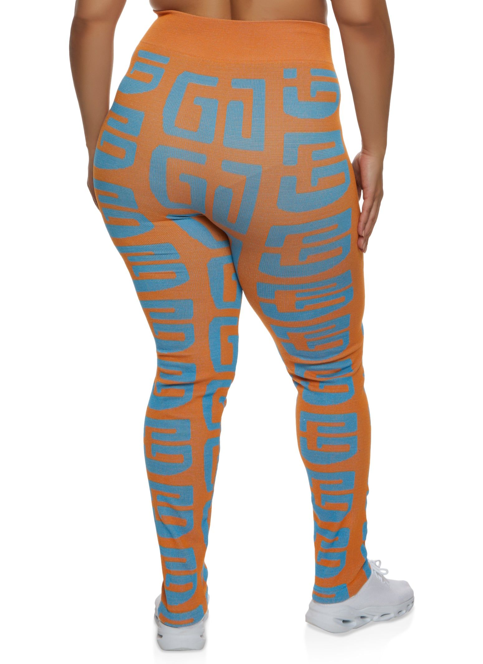 Plus Size Seamless Geometric Print High Waist Leggings sold by Rainbow product image thumbnail 2