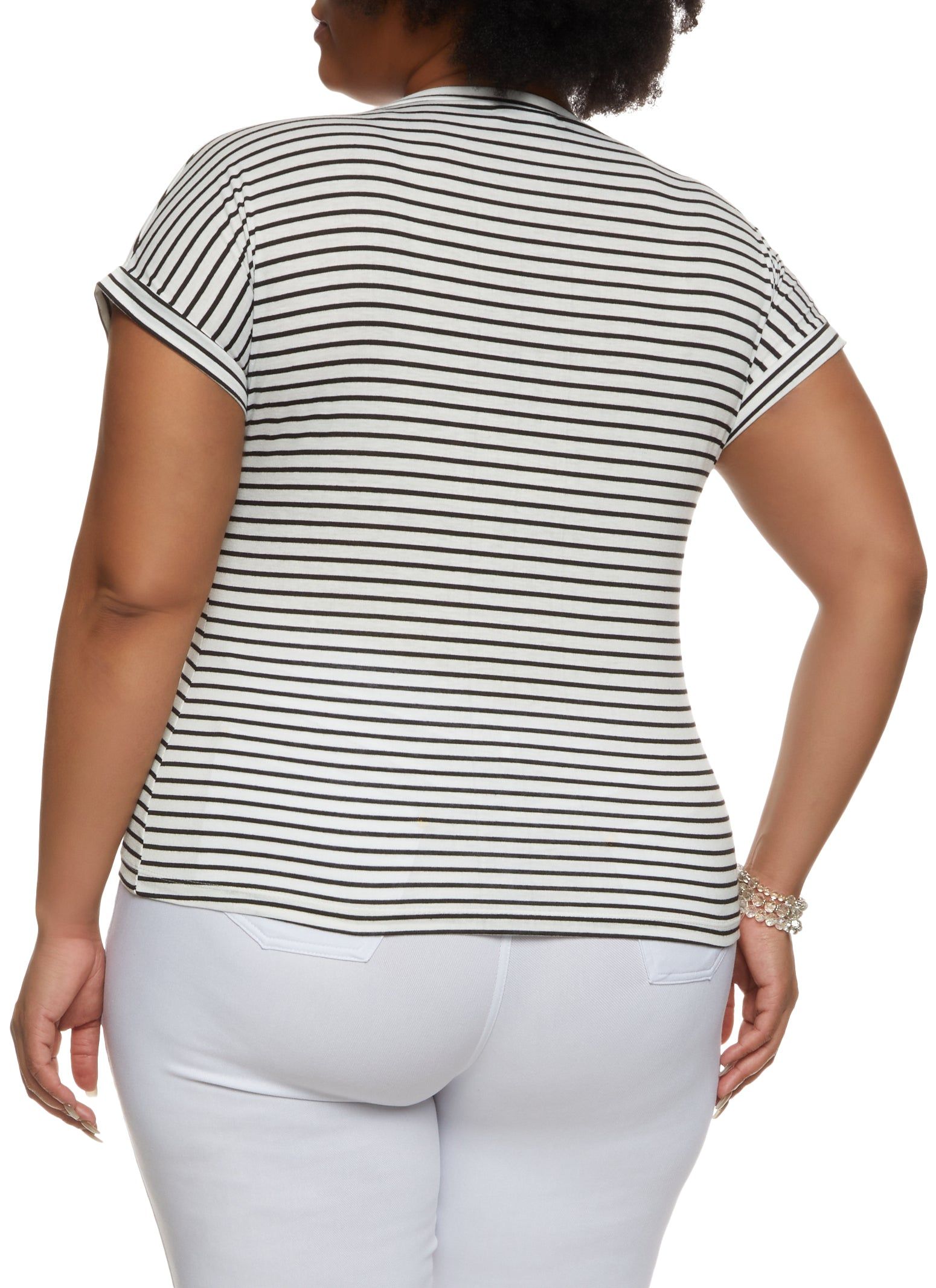 Plus Size Heart Mug Graphic Striped Tee sold by Rainbow product image thumbnail 2