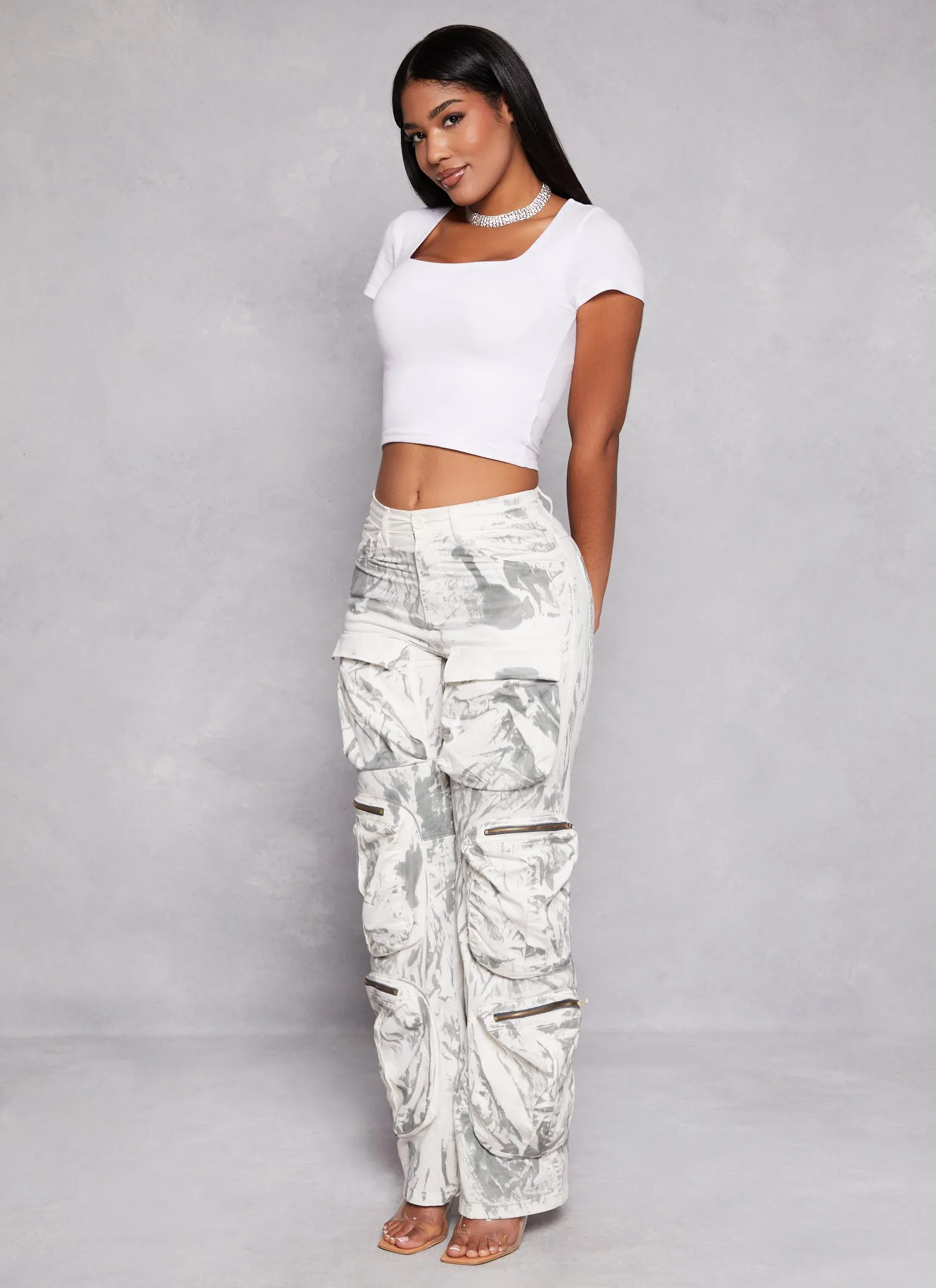 Basic Scoop Neck Cropped Tee sold by Rainbow product image thumbnail 2