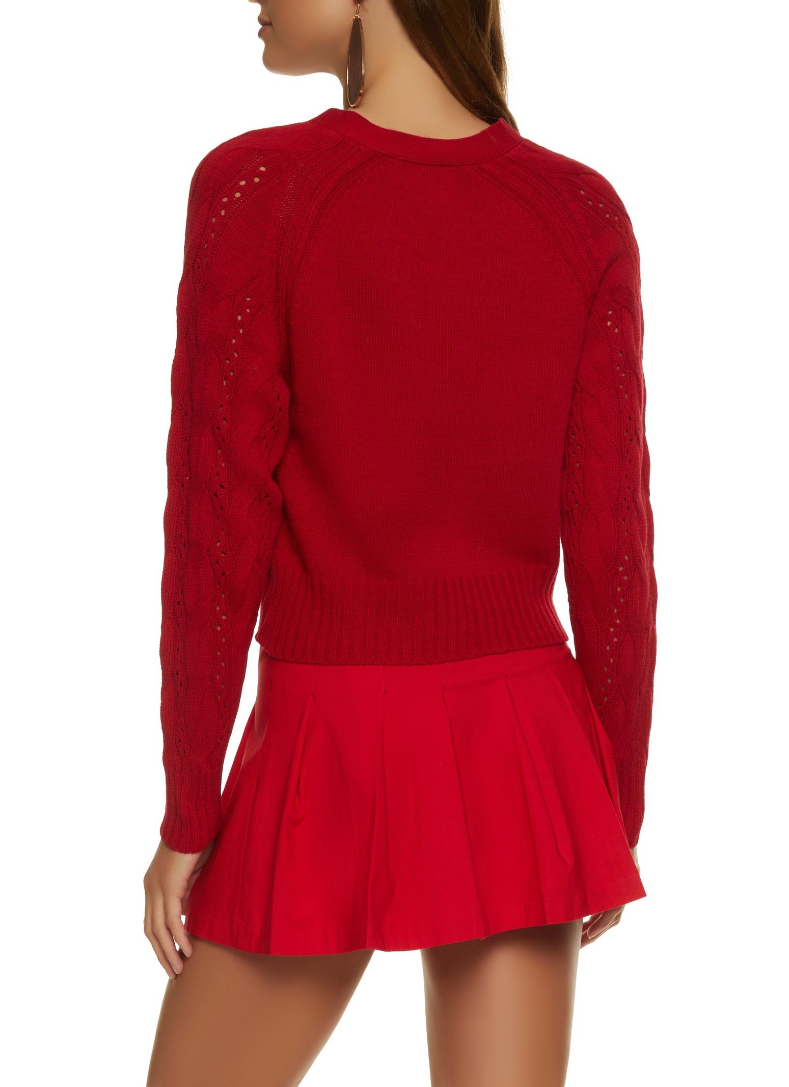 Cable Knit Pointelle Cardigan sold by Rainbow product image thumbnail 2