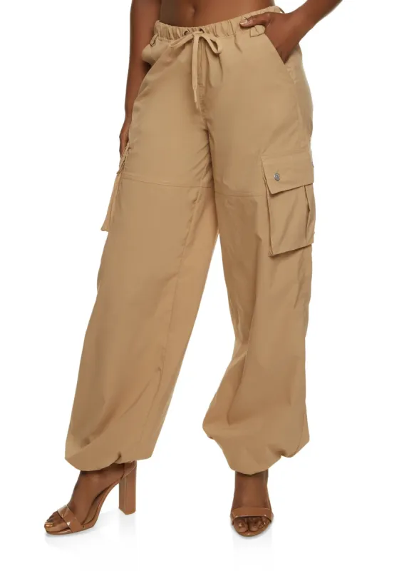 High Waist Cargo Parachute Pants sold by Rainbow