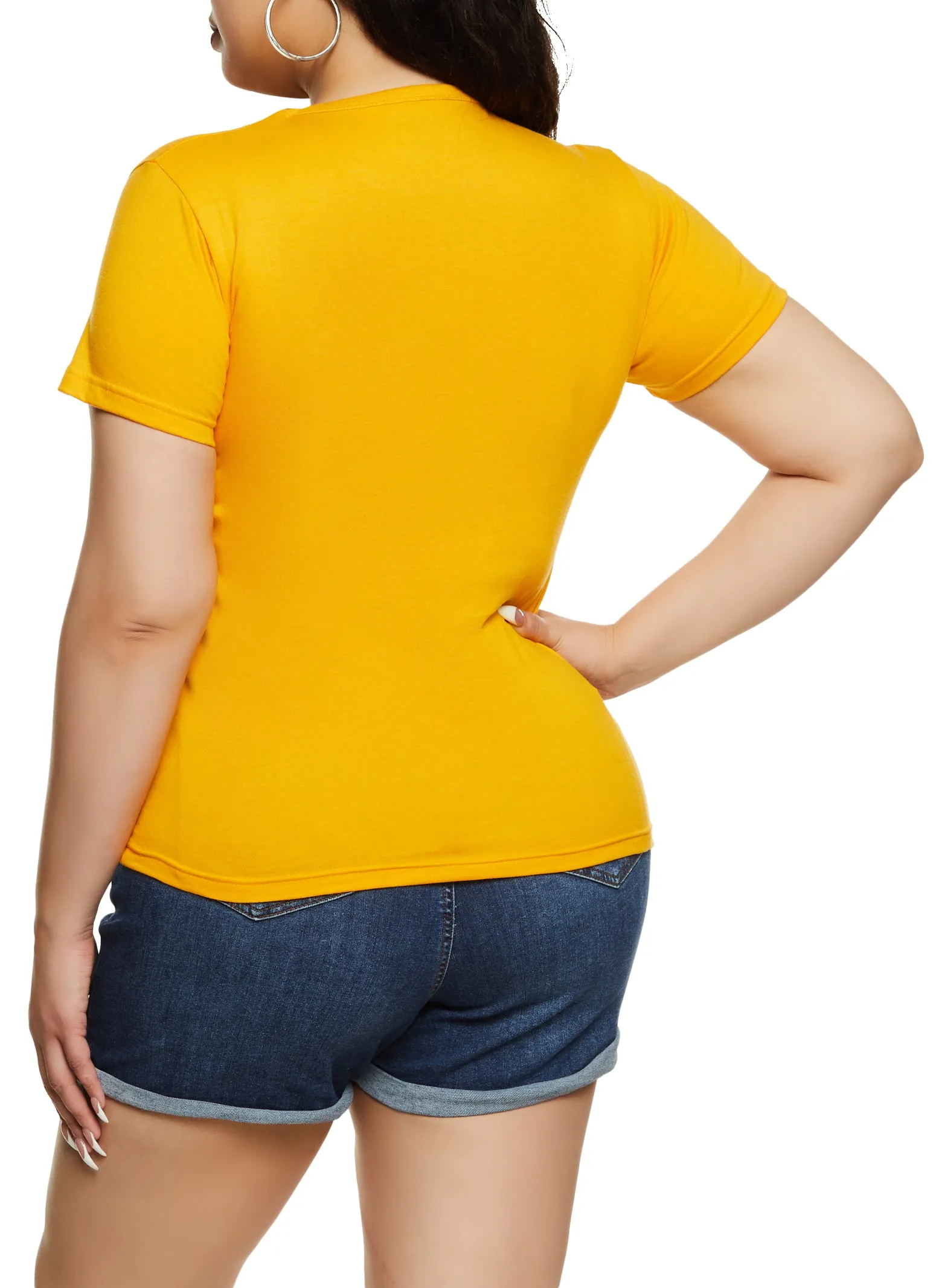 Plus Size Basic Laser Cut T Shirt sold by Rainbow product image thumbnail 3
