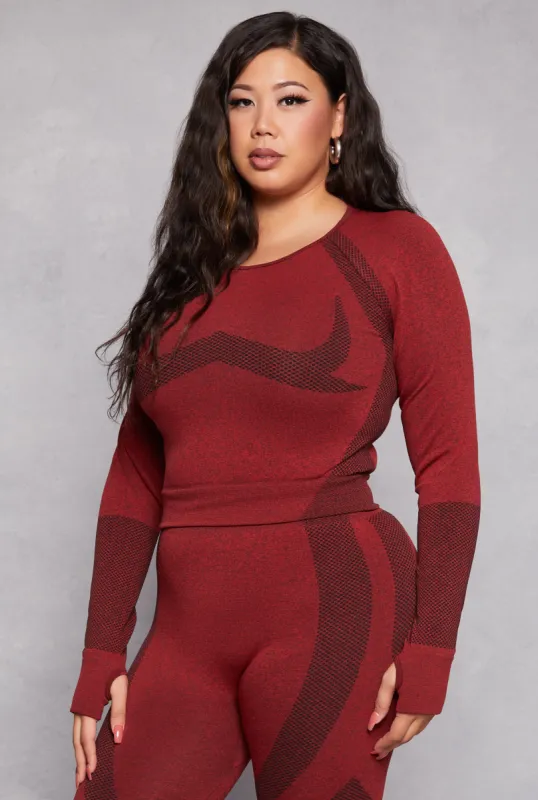 Plus Size Seamless Color Block Active Top sold by Rainbow