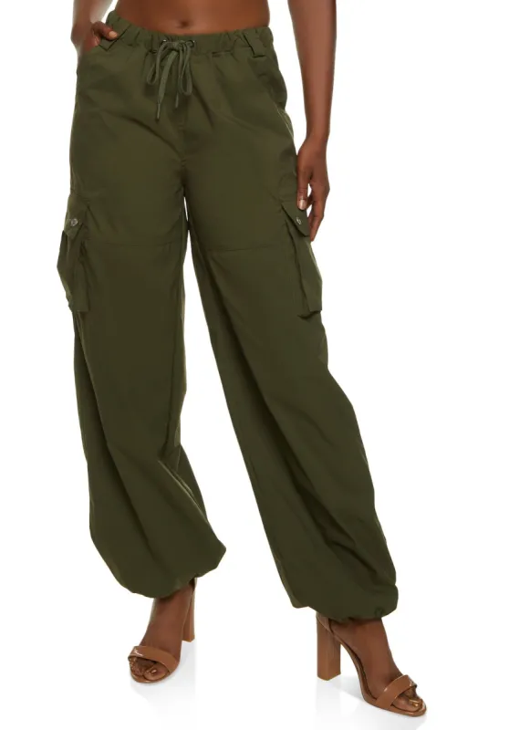 High Waist Cargo Parachute Pants sold by Rainbow