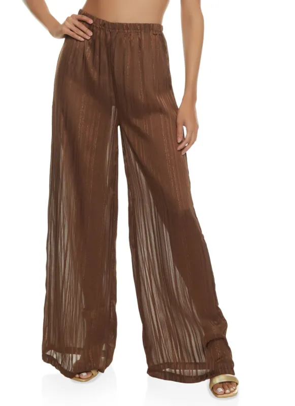 Lurex Shadow Stripe Palazzo Pants sold by Rainbow