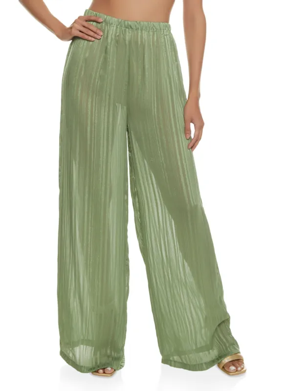 Lurex Shadow Stripe Palazzo Pants sold by Rainbow