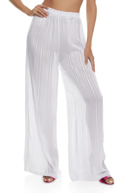 Lurex Shadow Stripe Palazzo Pants sold by Rainbow
