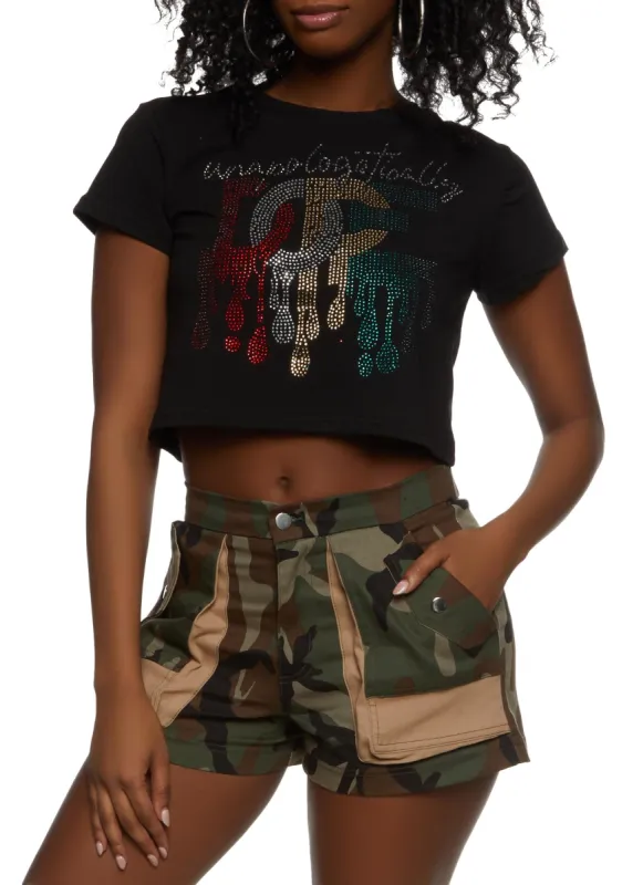 Unapologetically Dope Rhinestone Graphic Tee sold by Rainbow