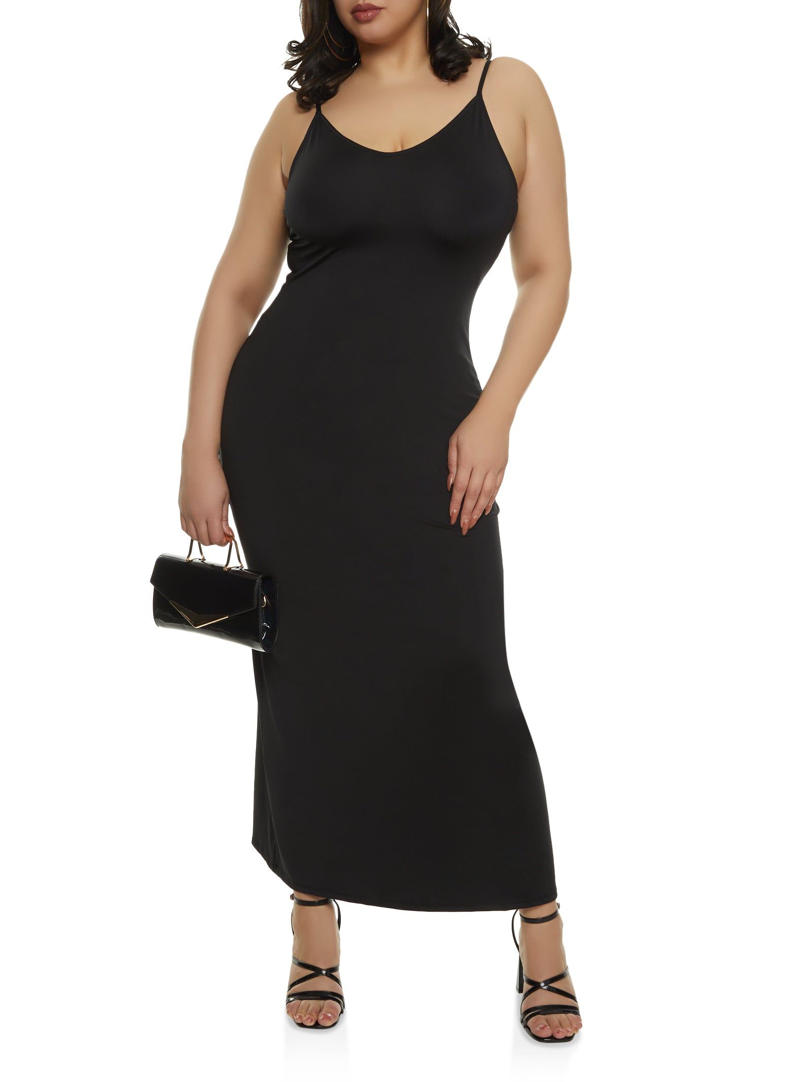 Plus Size Scoop Neck Bodycon Maxi Dress sold by Rainbow