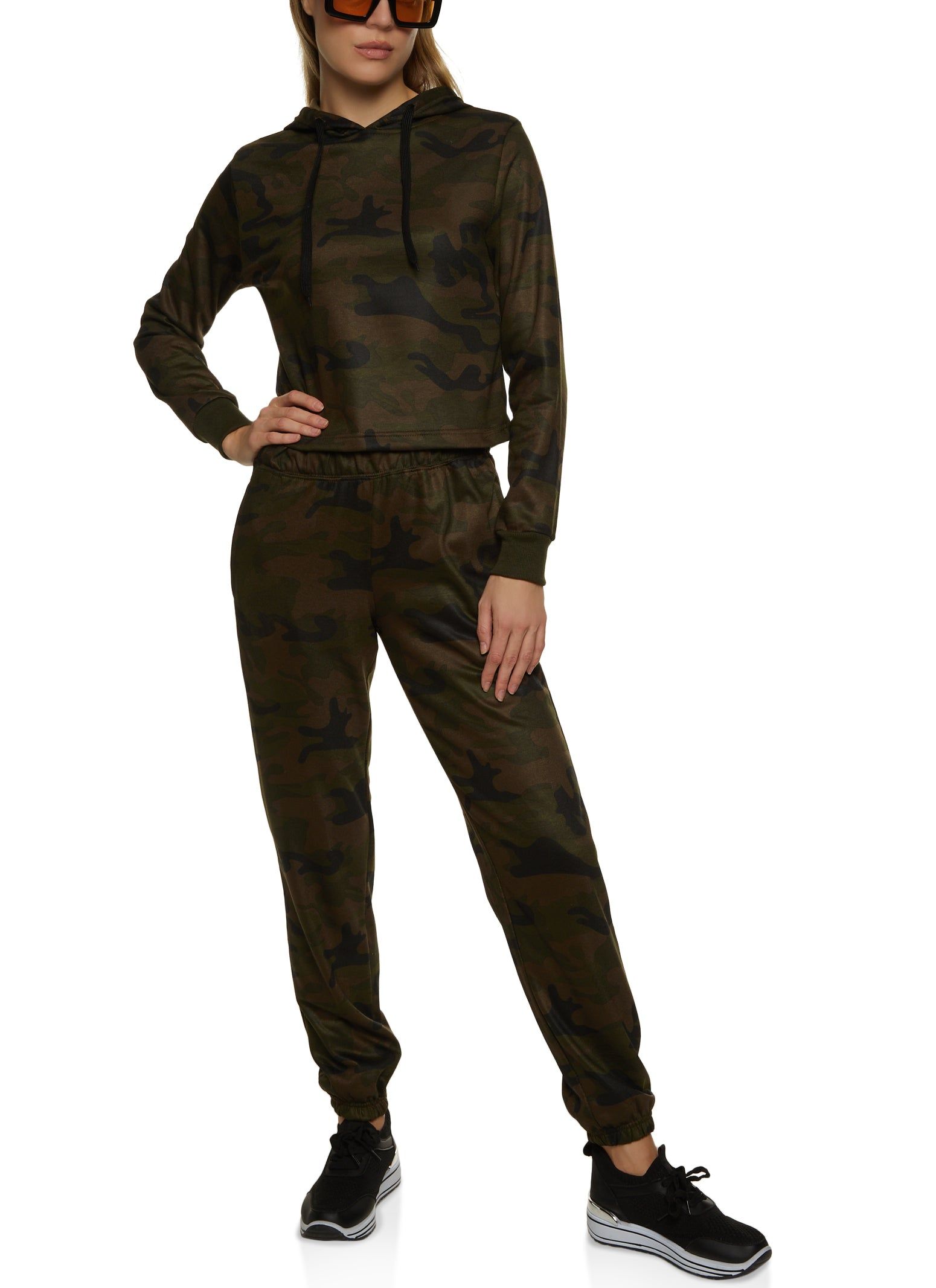 Fleece Hooded Cropped Sweatshirt sold by Rainbow product image thumbnail 2