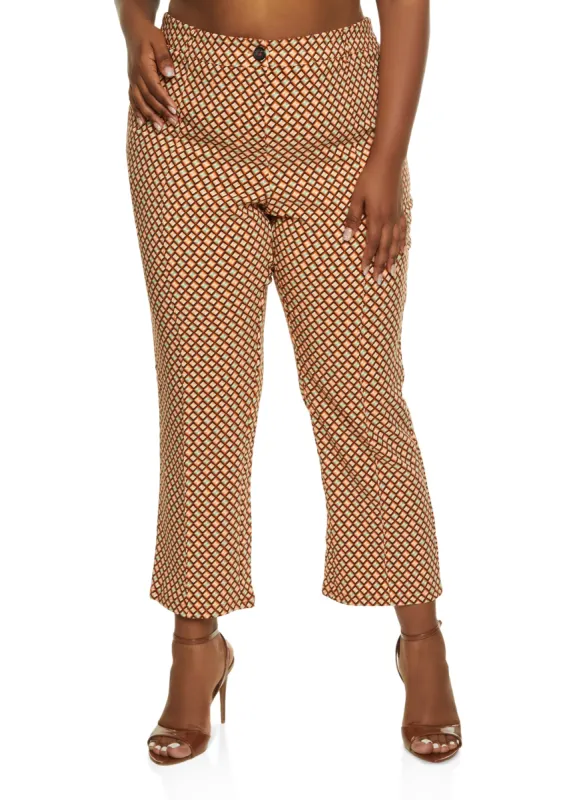 Plus Size Geometric Print Dress Pants sold by Rainbow