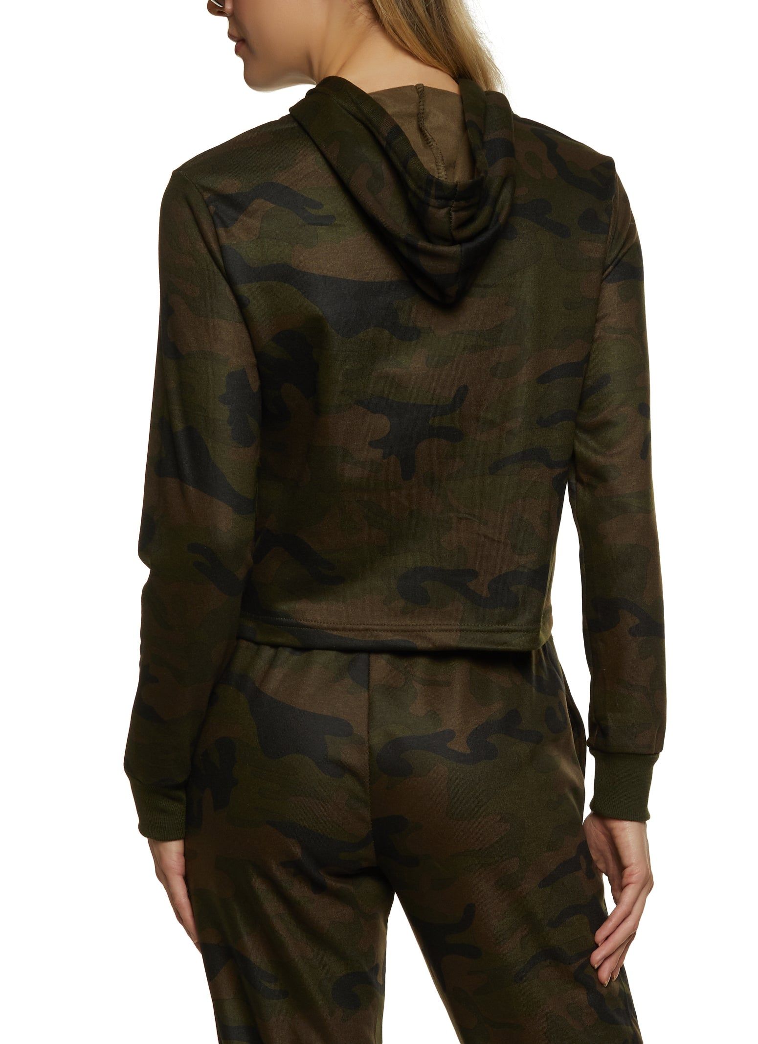 Fleece Hooded Cropped Sweatshirt sold by Rainbow product image thumbnail 3