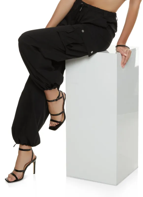 High Waist Cargo Parachute Pants sold by Rainbow