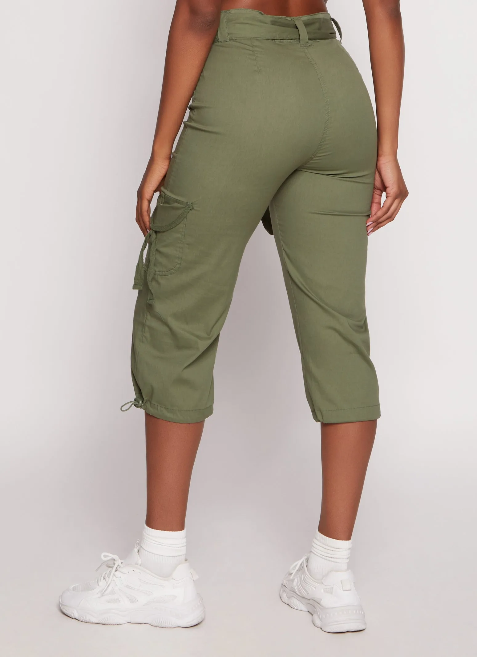 Poplin Tie Waist Capri Cargo Pants sold by Rainbow product image thumbnail 3