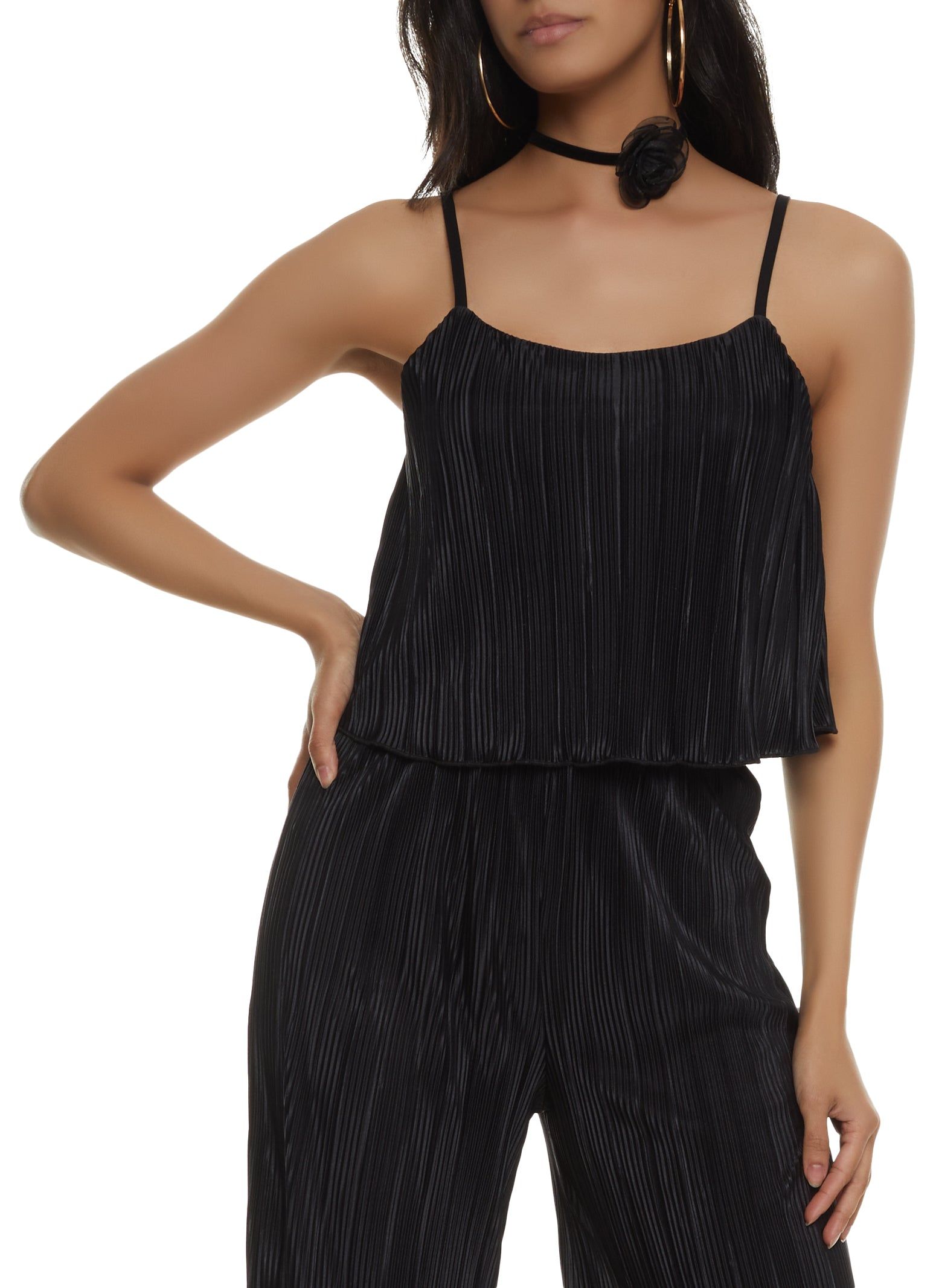 Plisse Scoop Neck Cami sold by Rainbow