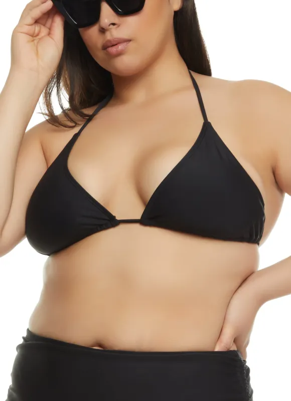 Plus Size Triangle Swim Bikini Top sold by Rainbow