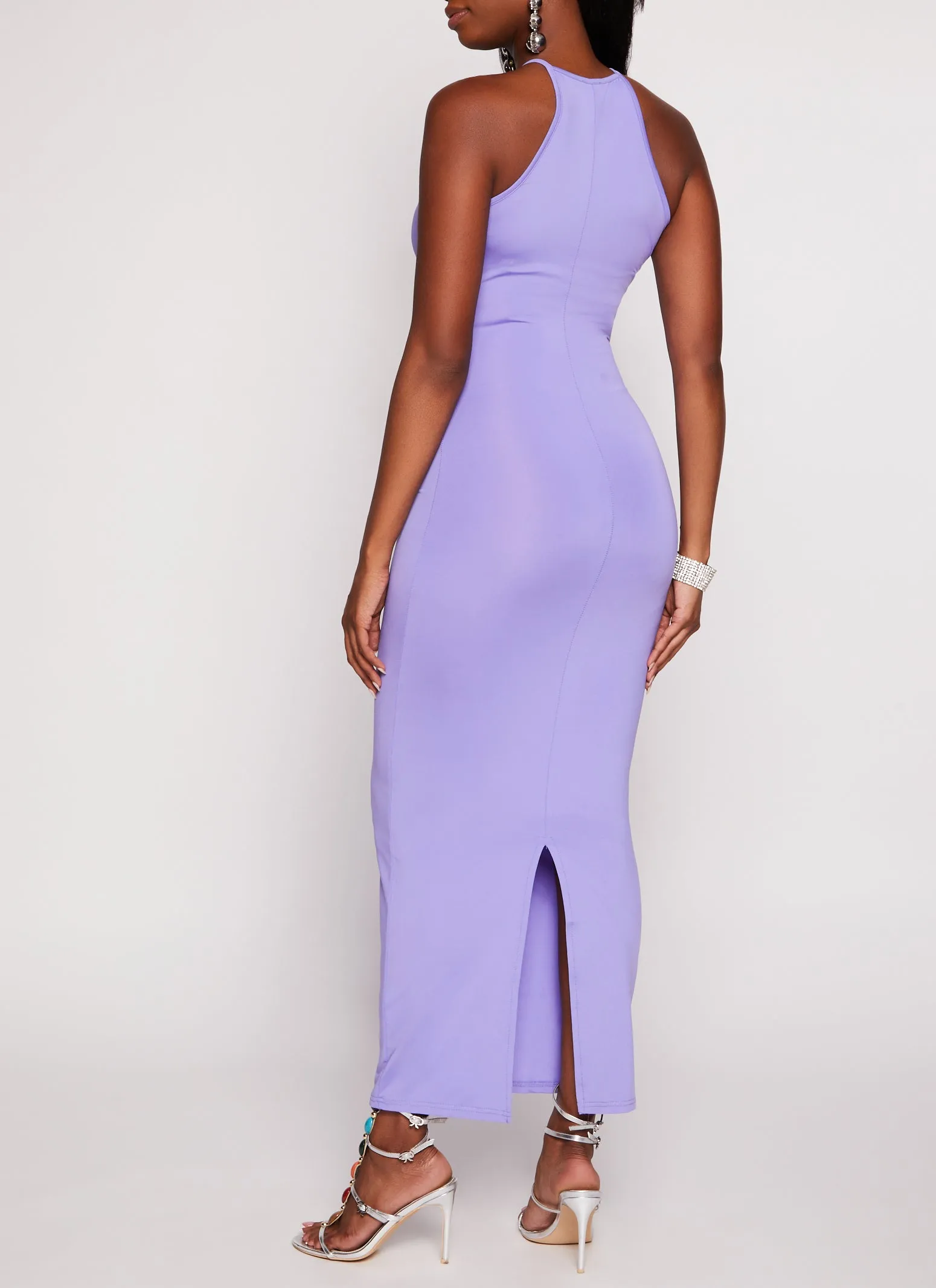 Daisy High Neck Slit Back Maxi Dress sold by Rainbow product image thumbnail 3