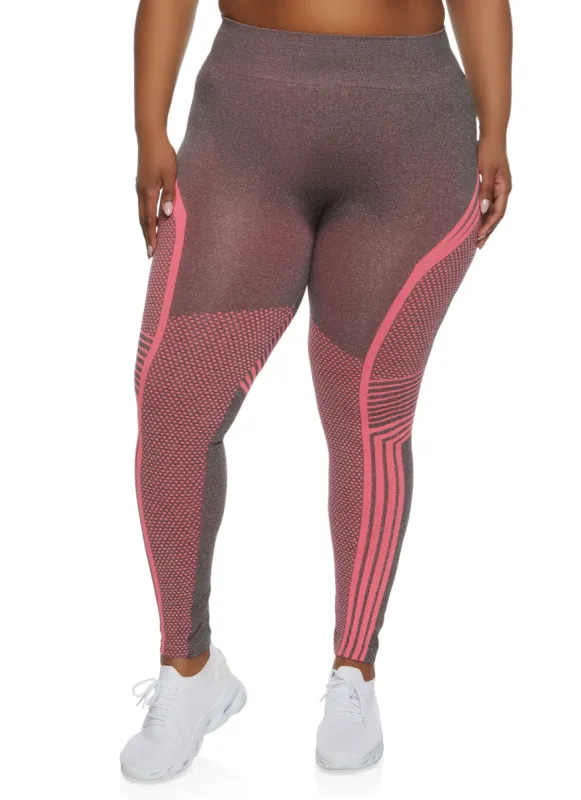 Plus Size Seamless Polka Dot High Waist Leggings sold by Rainbow