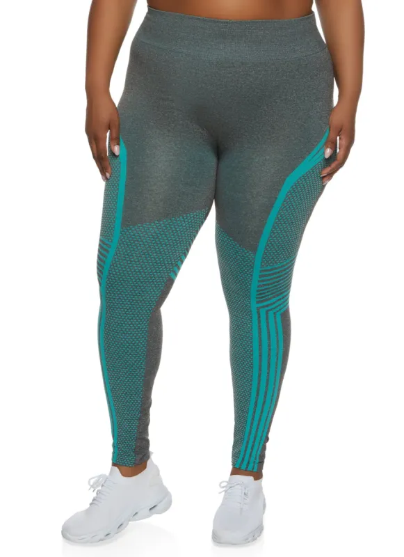 Plus Size Seamless Polka Dot High Waist Leggings sold by Rainbow