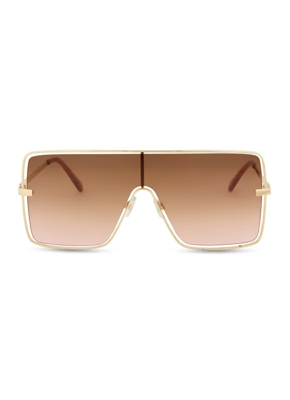 Squared Aviator Shield Sunglasses sold by Rainbow