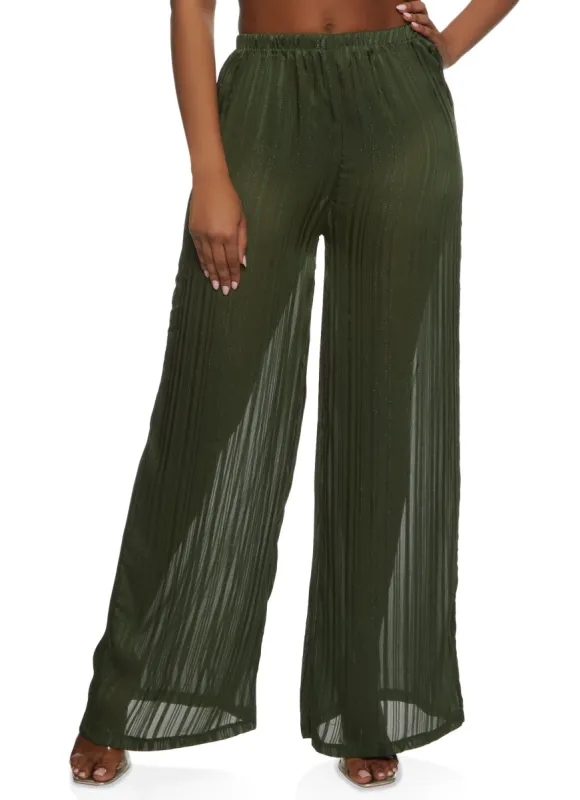 Lurex Shadow Stripe Palazzo Pants sold by Rainbow