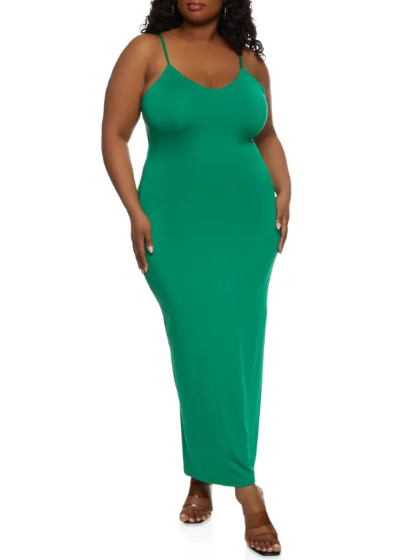 Plus Size Scoop Neck Bodycon Maxi Dress sold by Rainbow