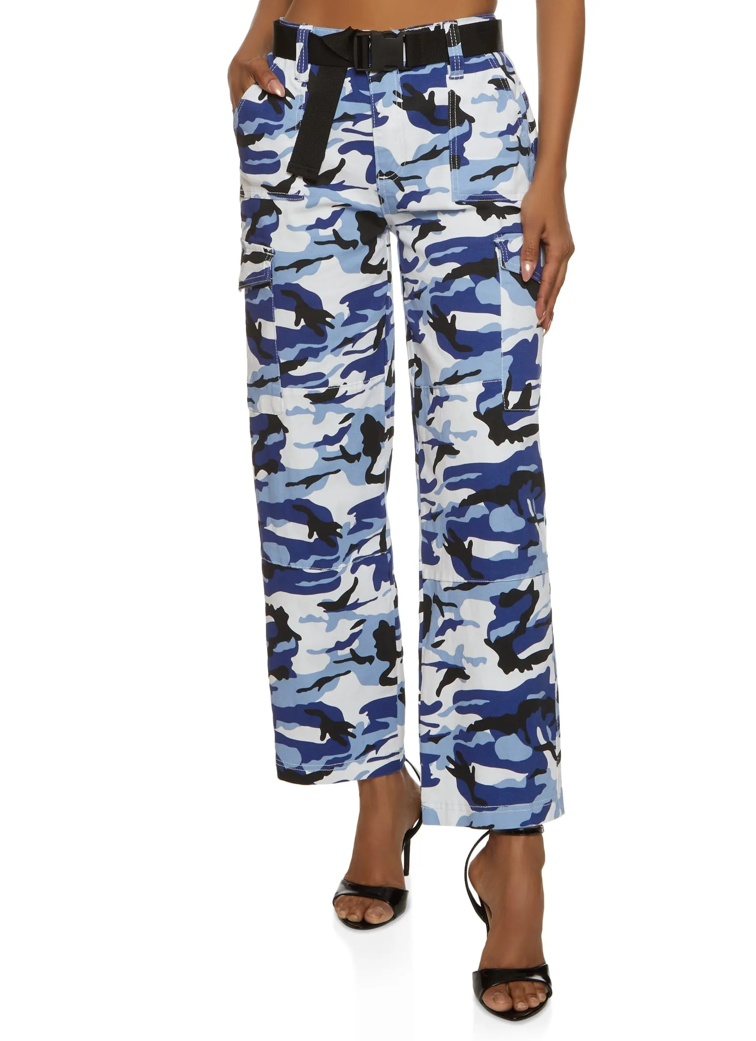 Belted Camouflage Cargo Pants sold by Rainbow