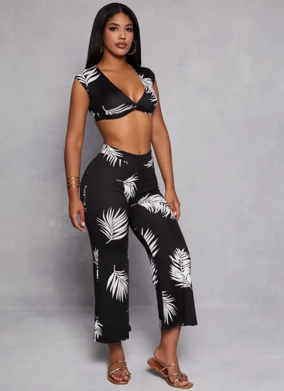 Printed High Waist Wide Leg Pants sold by Rainbow