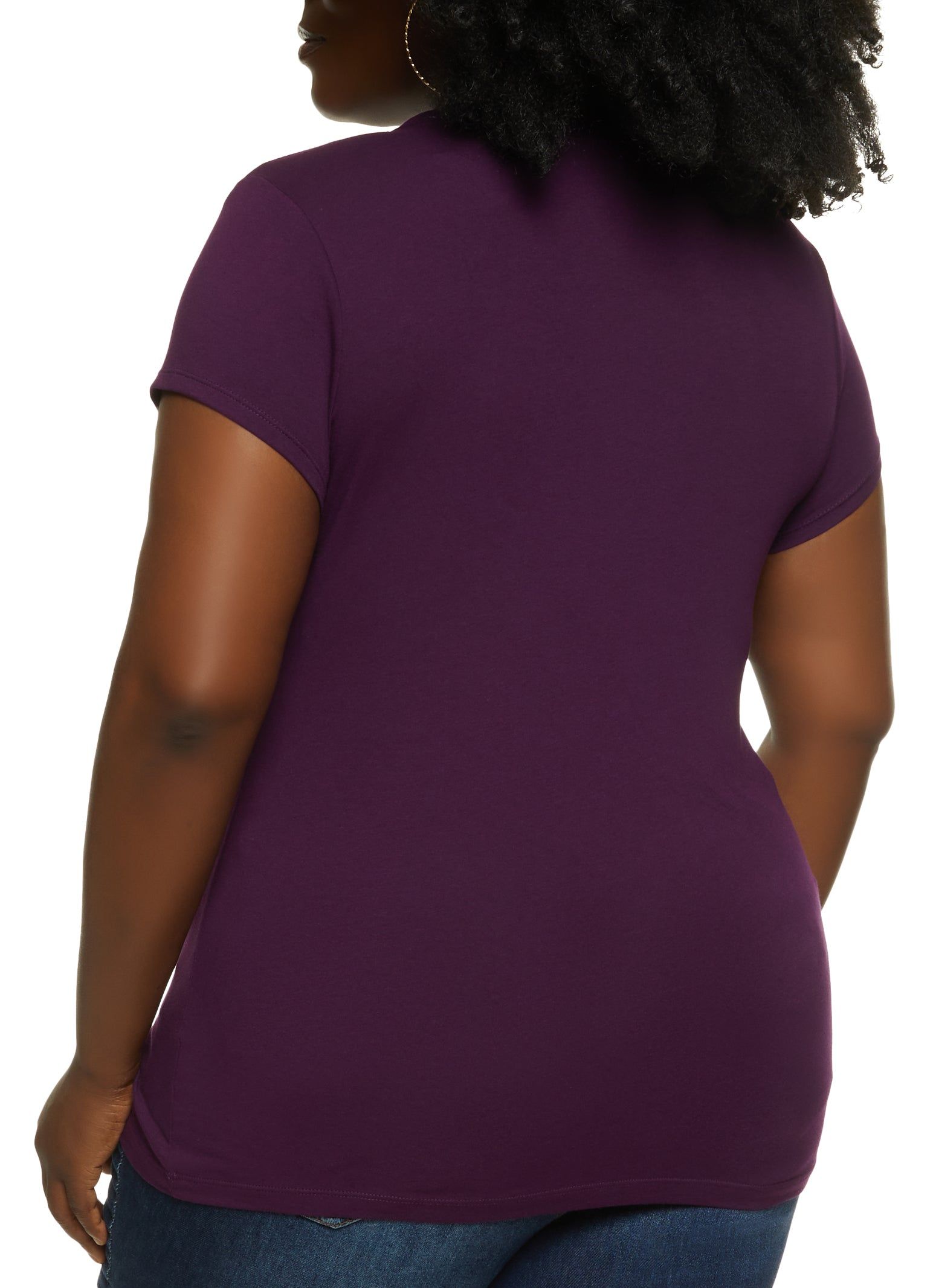 Plus Size Basic Short Sleeve Crew Neck Tee sold by Rainbow product image thumbnail 2
