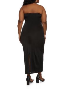 Plus Size Back Slit Maxi Tube Dress sold by Rainbow