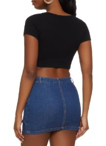 Seamless Ribbed V Neck Crop Top sold by Rainbow