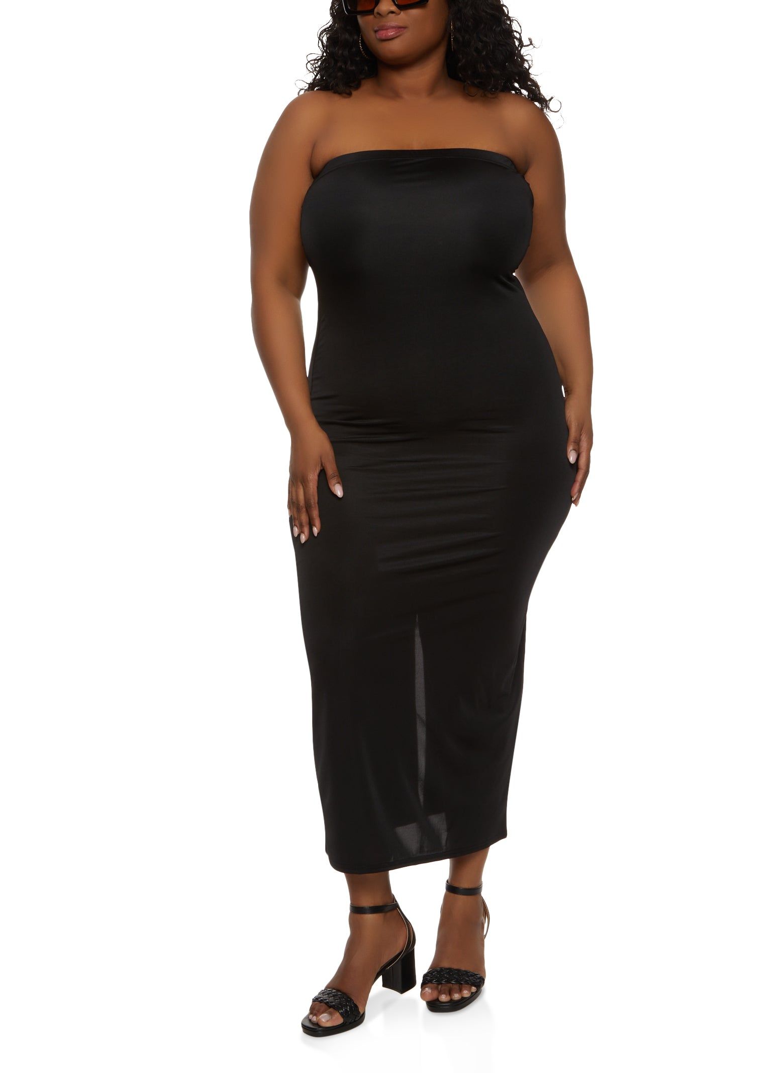 Plus Size Back Slit Maxi Tube Dress sold by Rainbow