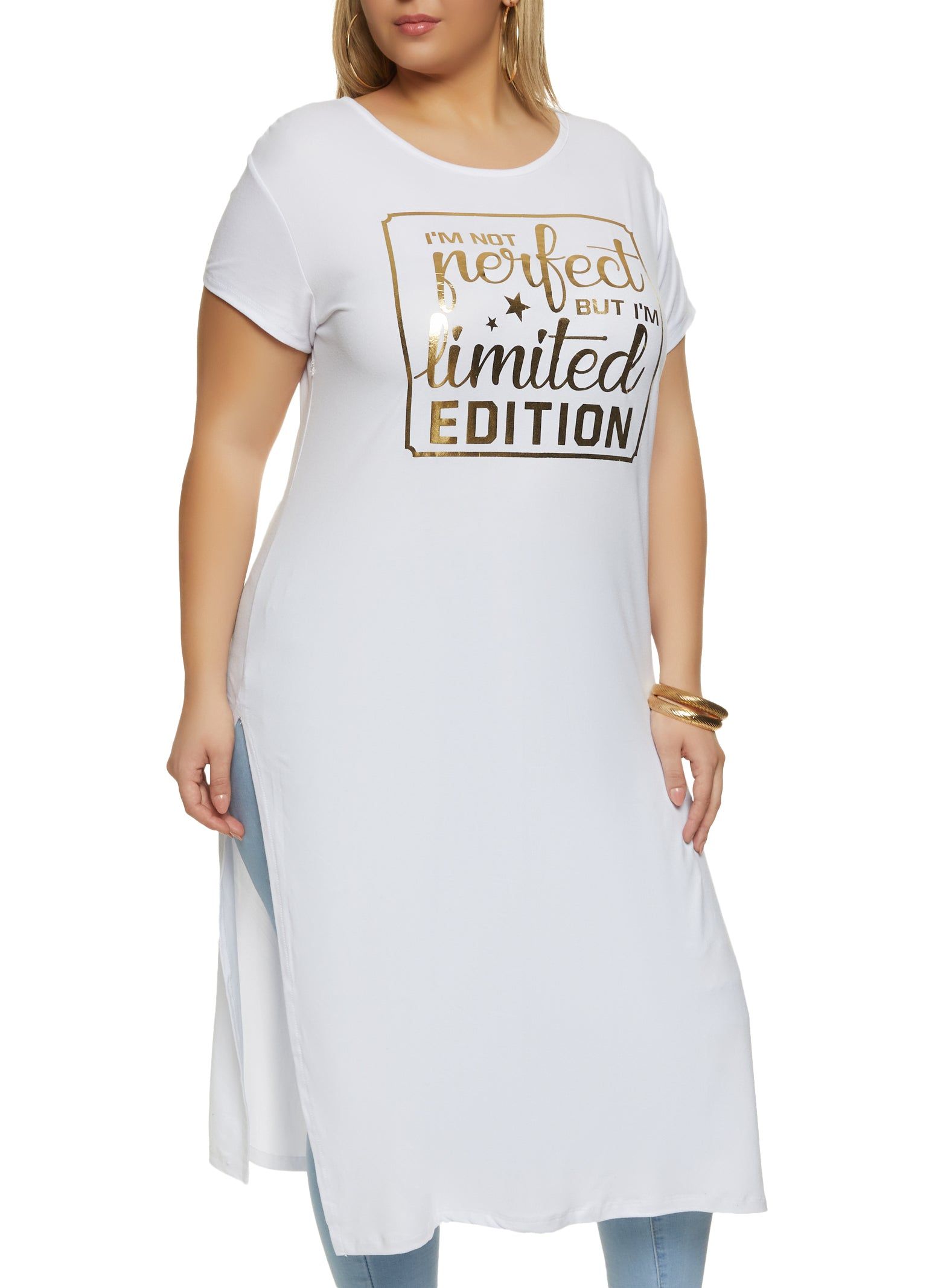 Plus Size Limited Edition Foil Screen Maxi Tee sold by Rainbow