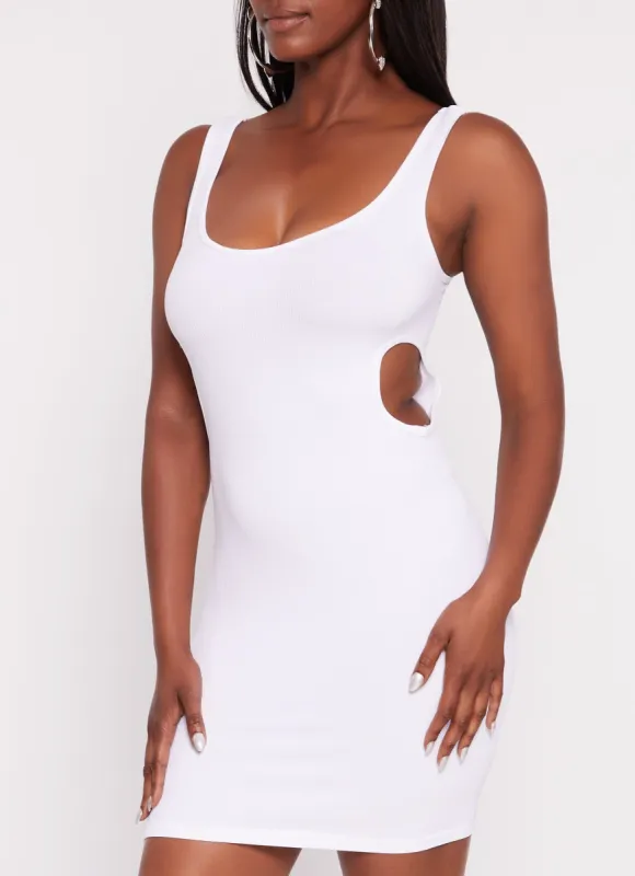Rib Knit Seamless Cut Out Tank Dress sold by Rainbow