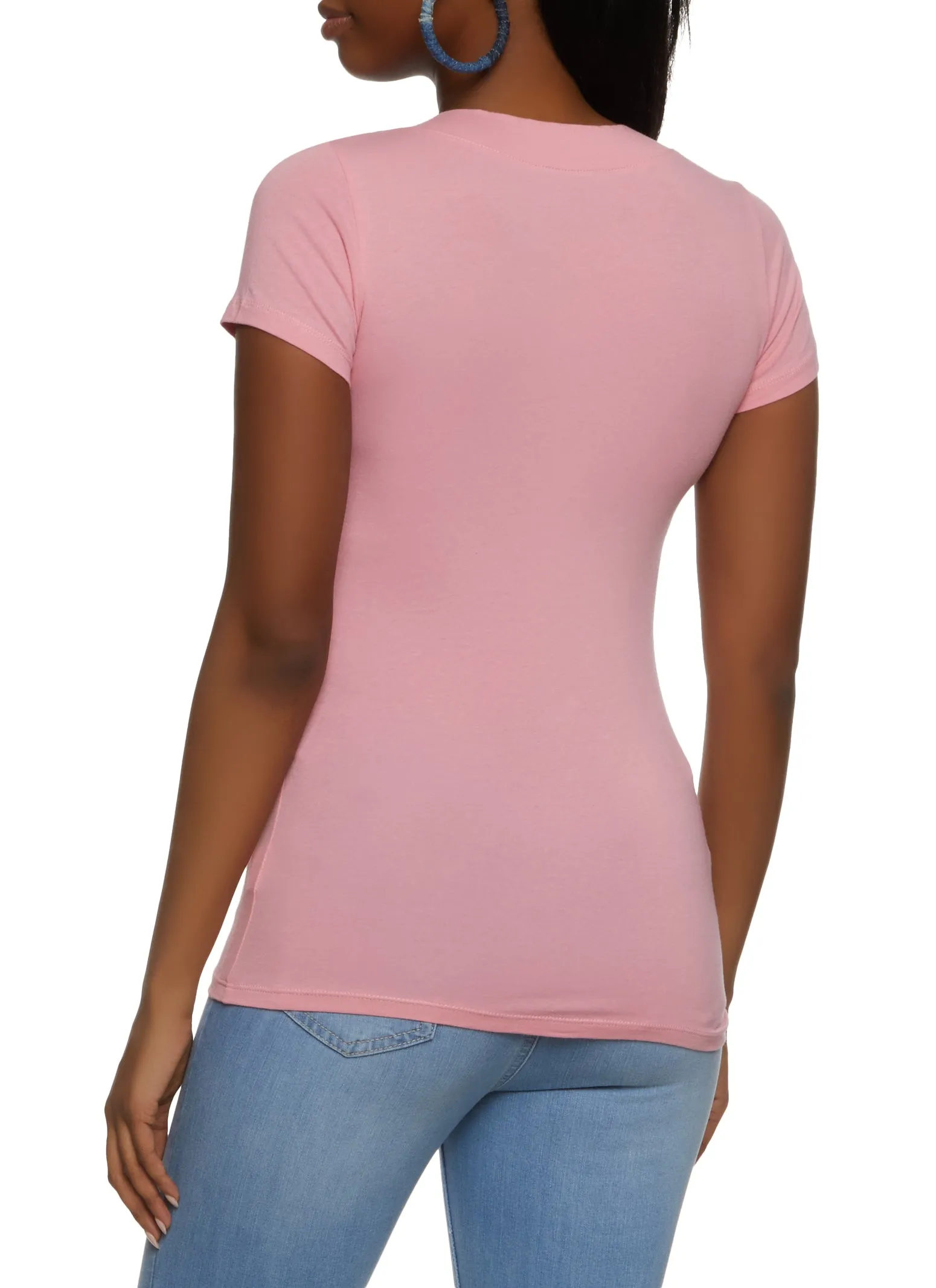 Basic V Neck Short Sleeve Tee sold by Rainbow product image thumbnail 2