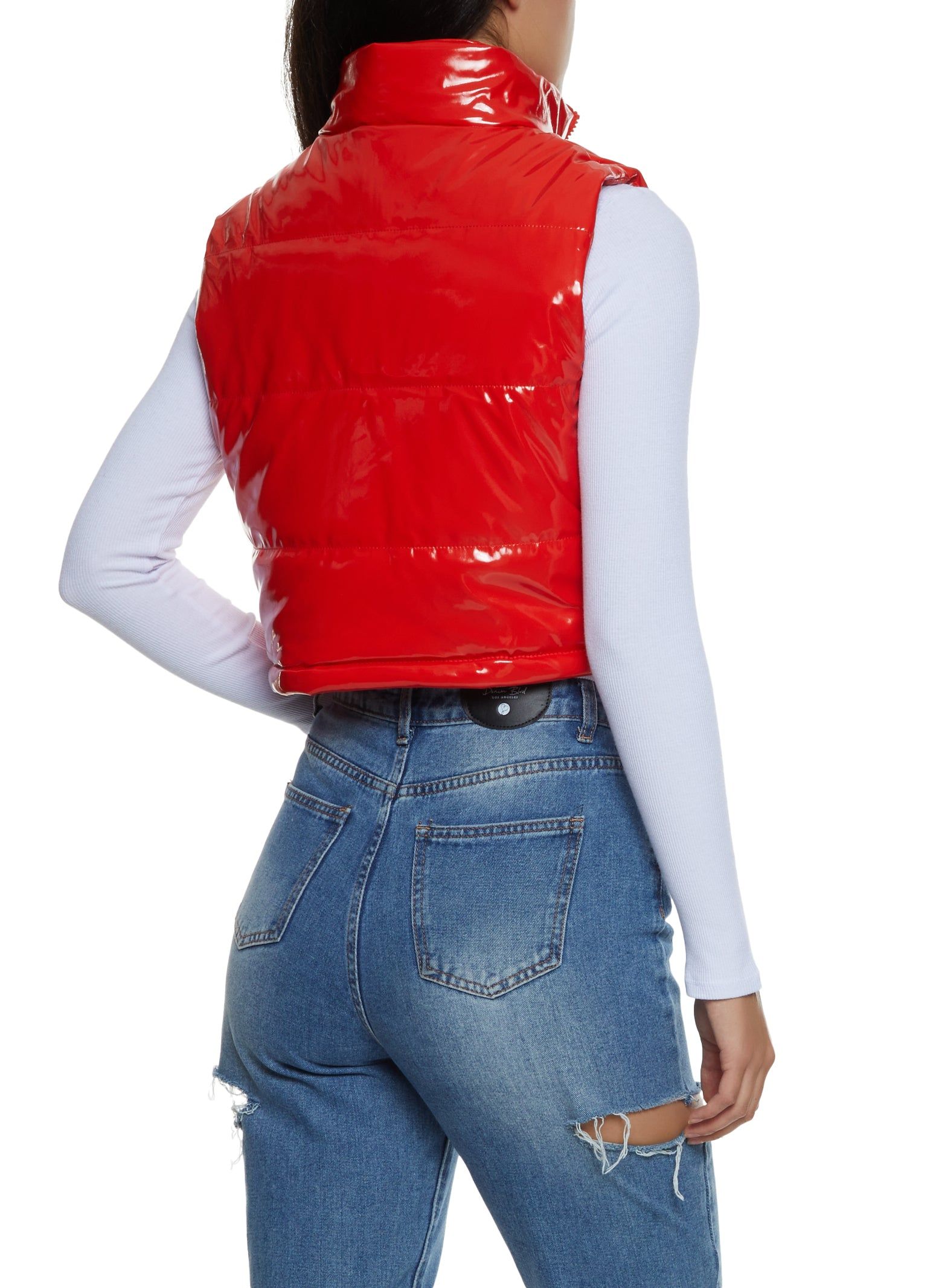 Faux Patent Leather Puffer Vest sold by Rainbow product image thumbnail 2