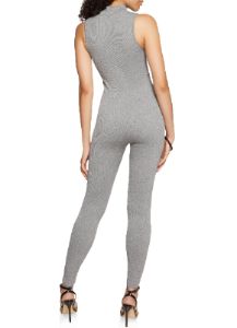 Sleeveless Mock Neck Zip Front Jumpsuit sold by Rainbow