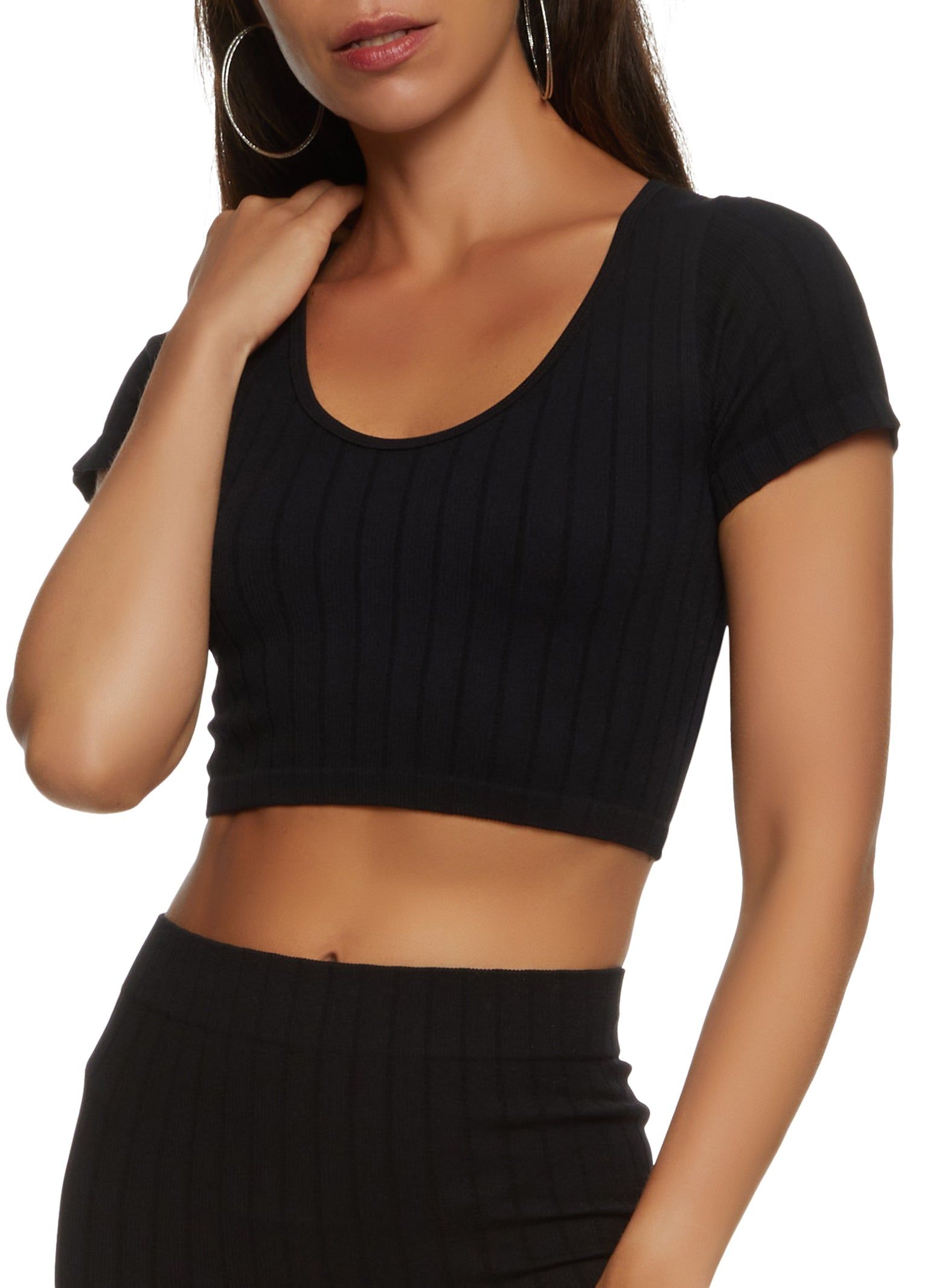 Compression Rib Cropped Active Top sold by Rainbow