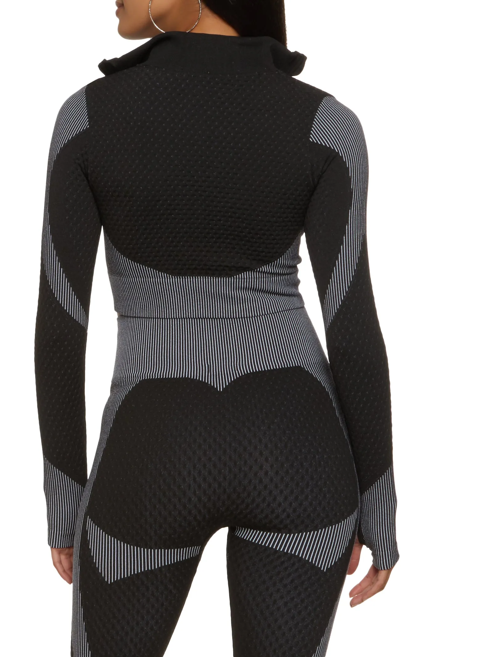 Daisy Seamless Textured Knit Zip Front Track Jacket sold by Rainbow product image thumbnail 3