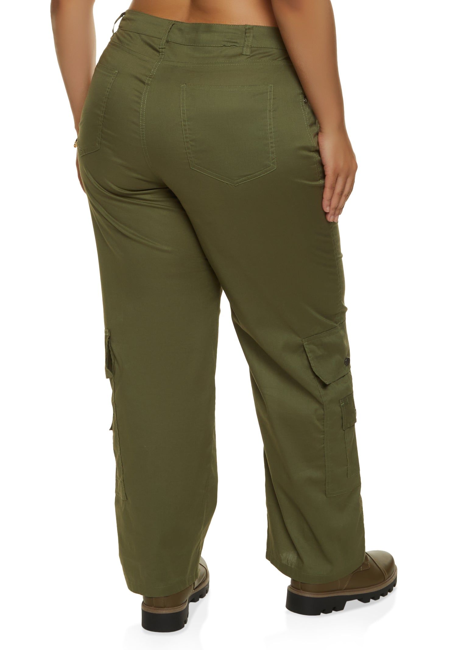 Plus Size Poplin High Waist Cargo Pants sold by Rainbow product image thumbnail 3