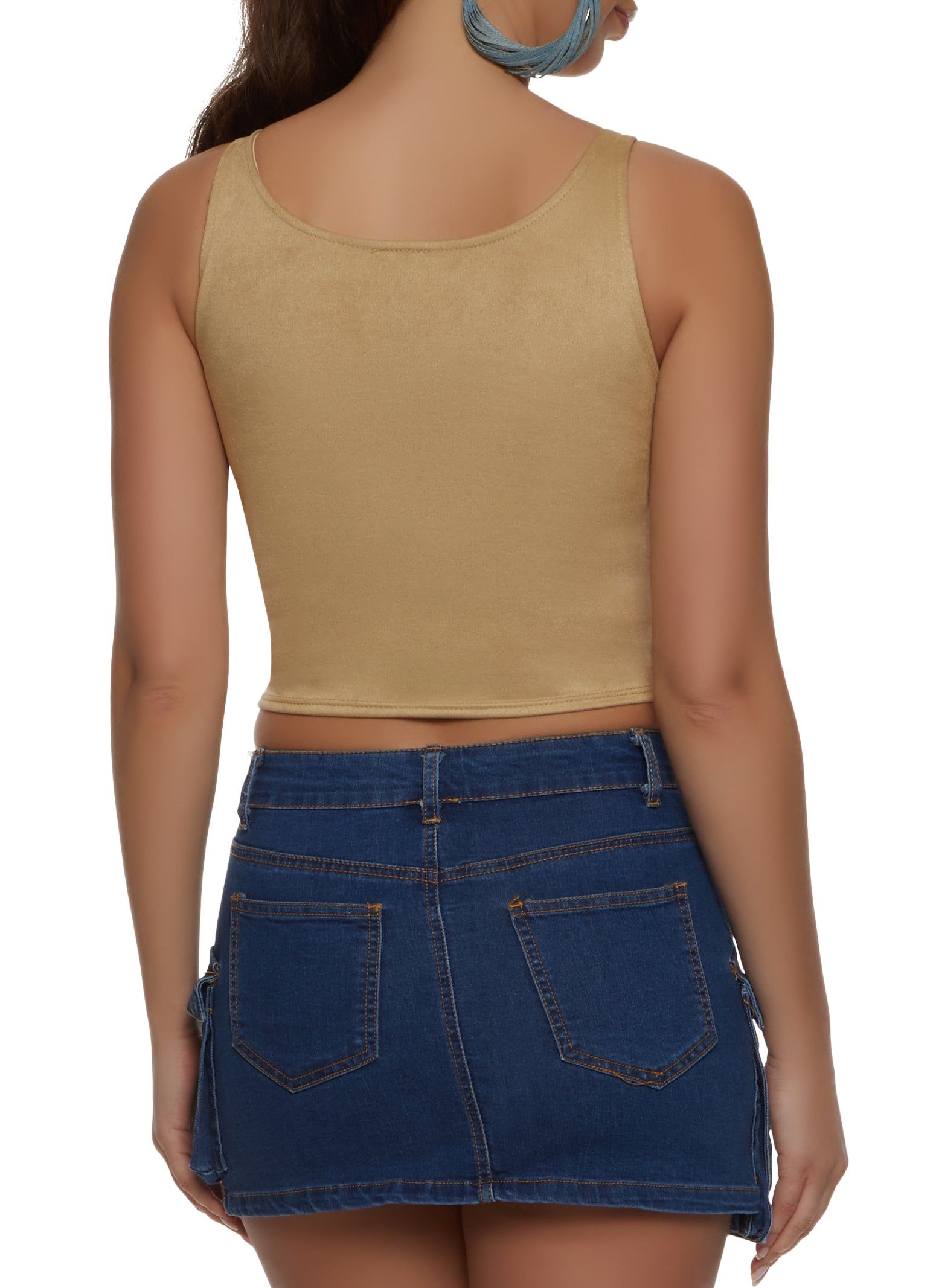 Faux Suede Hard Rock Graphic Crop Top sold by Rainbow product image thumbnail 2