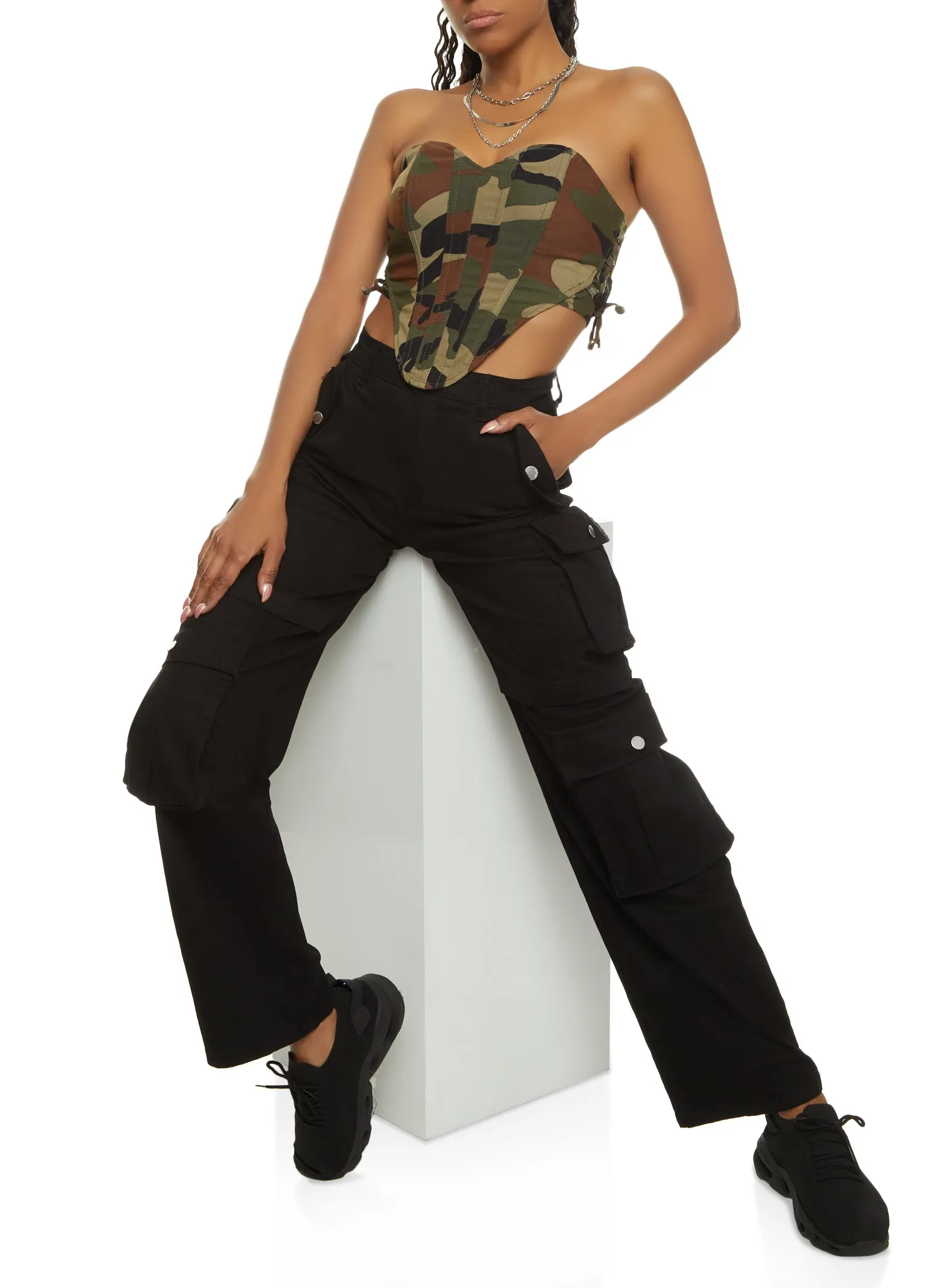 Daisy Four Cargo Pocket Straight Leg Pants sold by Rainbow